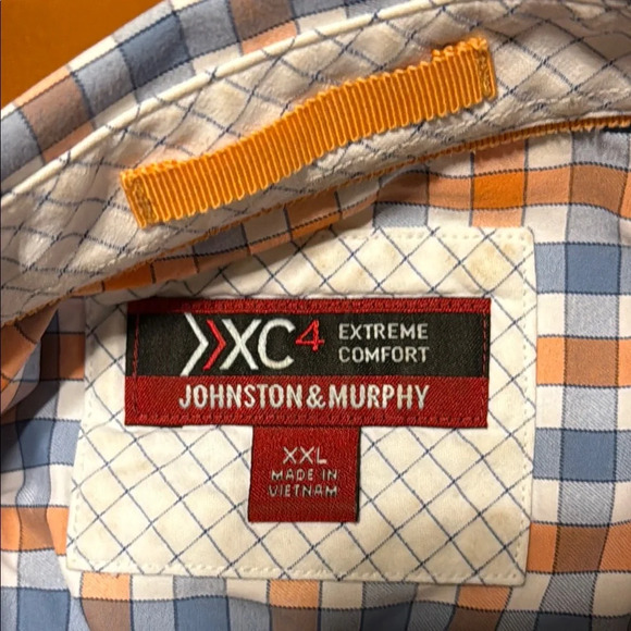 Casual Orange and Blue Plaid Button Down Shirt - Picture 2 of 2